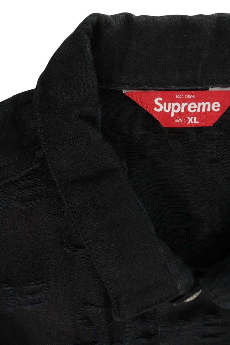 SUPREME 25AW Jacquard Logos Denim Trucker Jacket Size XL