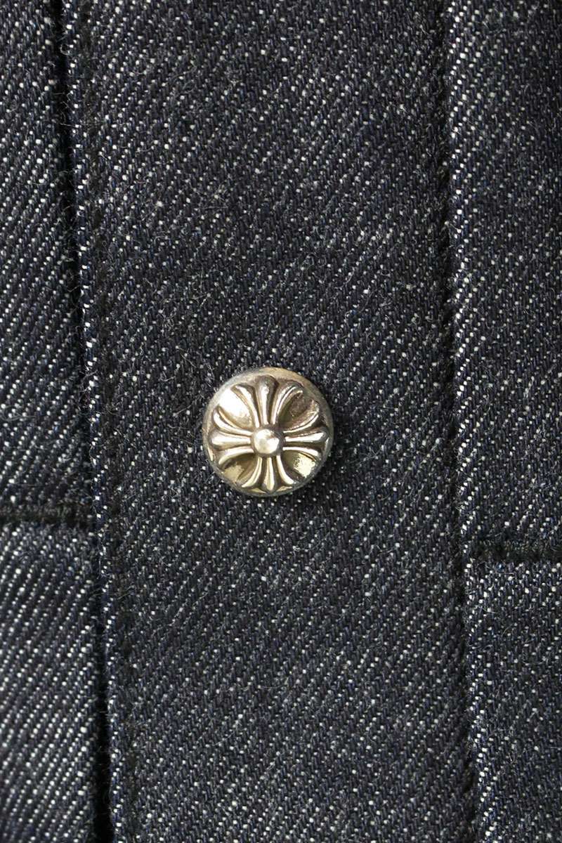 Chrome Hearts WHIPLASH FBRC Cross Ball Button Denim Size L