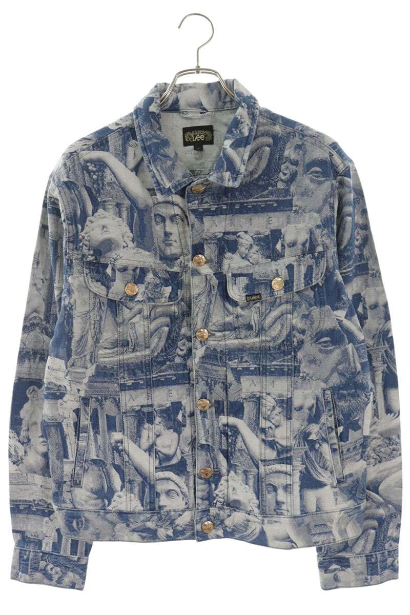 ARIES Blue All Over Print Denim Jacket Size M
