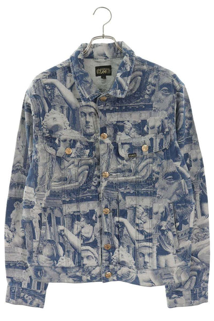 ARIES Blue All Over Print Denim Jacket Size M