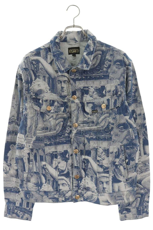 ARIES Blue All Over Print Denim Jacket Size M