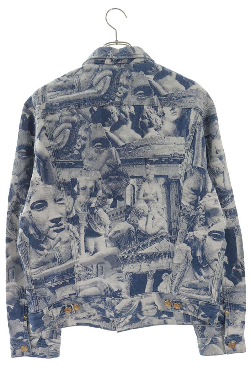ARIES Blue All Over Print Denim Jacket Size M