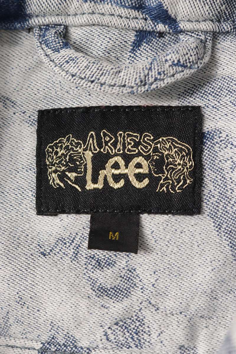 ARIES Blue All Over Print Denim Jacket Size M