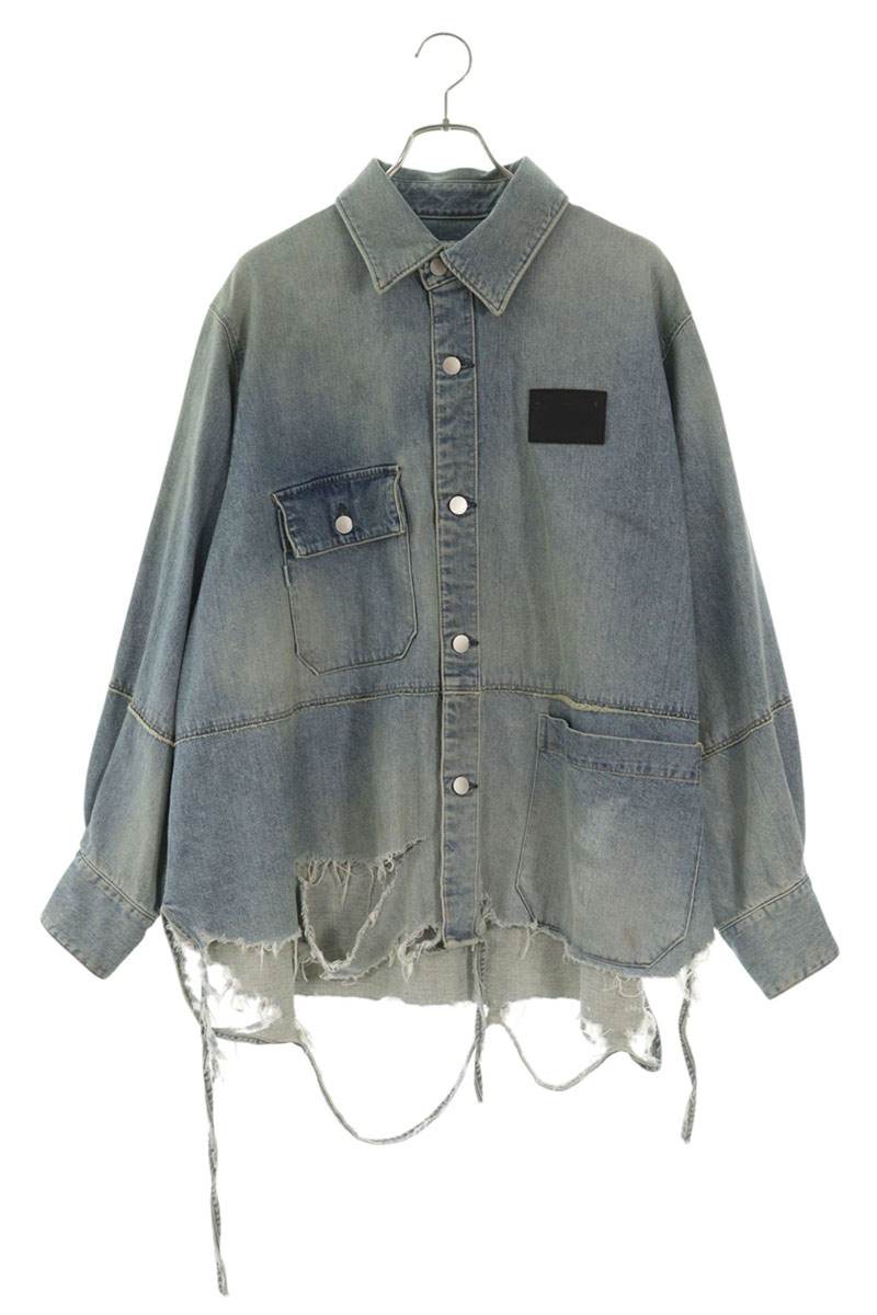 Jieda 23SS Blue Distressed Oversized Denim Jacket Size S