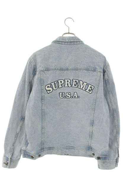 SUPREME 16SS Back Logo Denim Trucker Jacket Indigo Size L