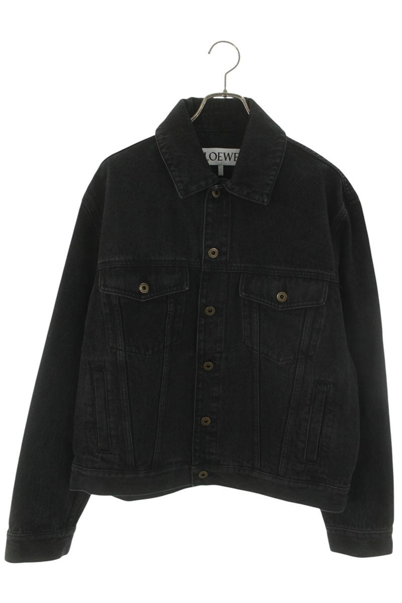 LOEWE 26SS Black Anagram Embroidered Denim Jacket Size M