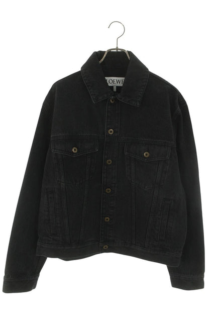 LOEWE 26SS Black Anagram Embroidered Denim Jacket Size M