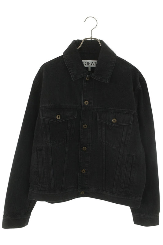 LOEWE 26SS Black Anagram Embroidered Denim Jacket Size M