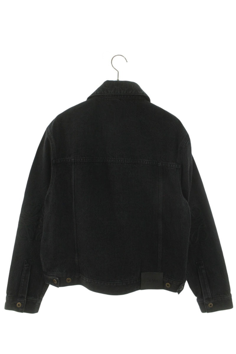 LOEWE 26SS Black Anagram Embroidered Denim Jacket Size M