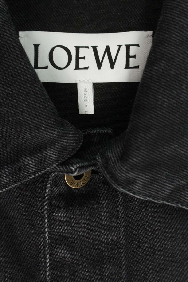 LOEWE 26SS Black Anagram Embroidered Denim Jacket Size M