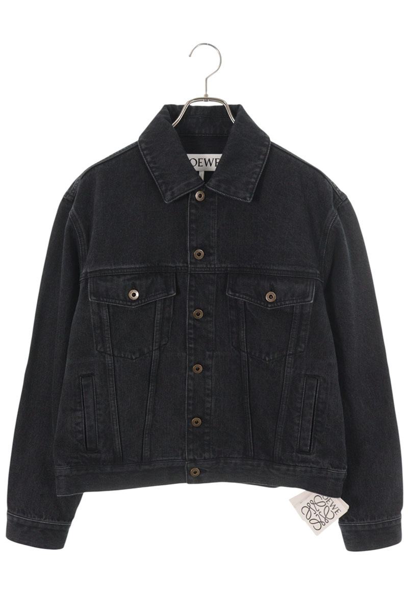 LOEWE 26SS Black Anagram Embroidered Denim Jacket Size S