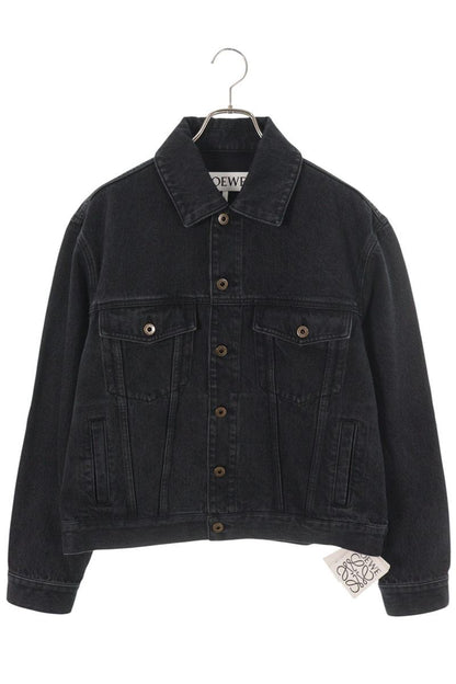 LOEWE 26SS Black Anagram Embroidered Denim Jacket Size S