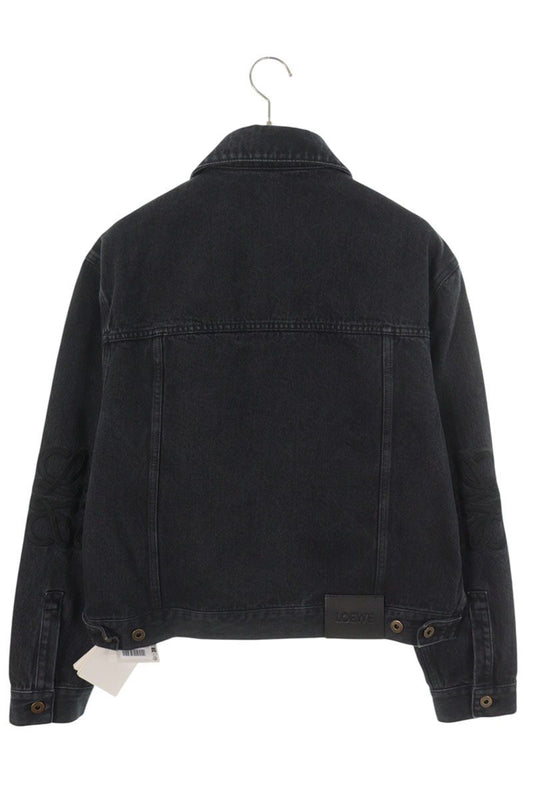 LOEWE 26SS Black Anagram Embroidered Denim Jacket Size S