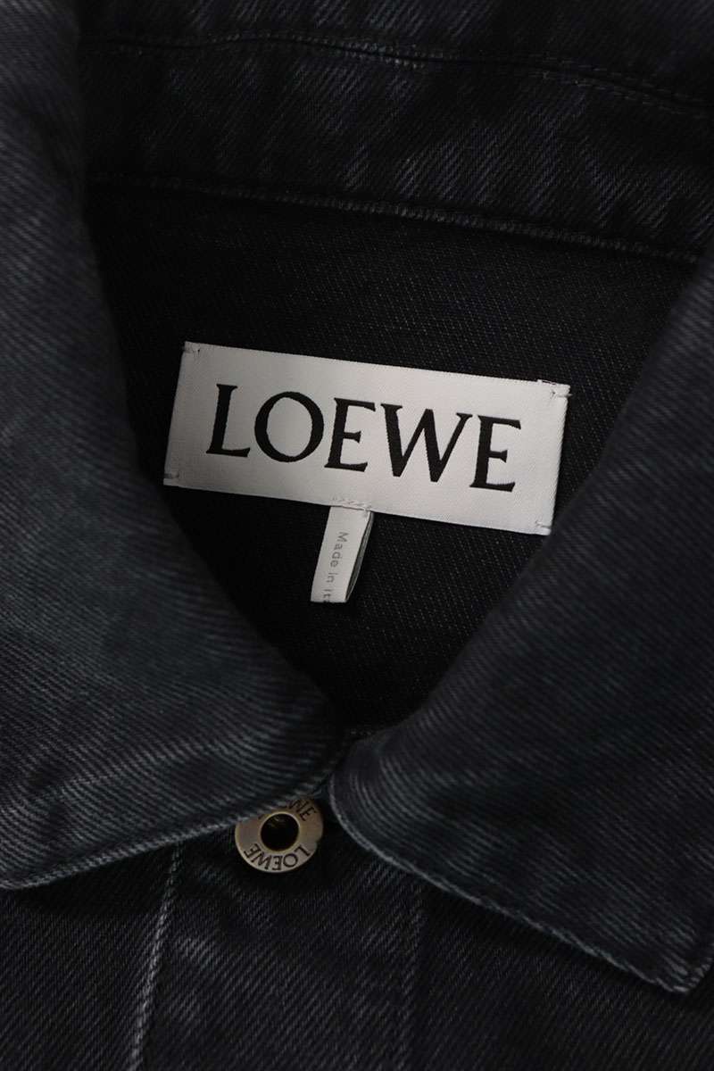 LOEWE 26SS Black Anagram Embroidered Denim Jacket Size S