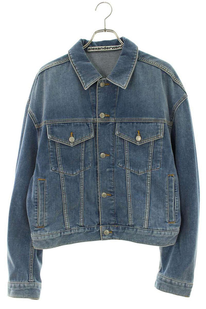 ALEXANDER WANG Oversized Brushed Denim Jacket Blue Size M