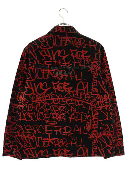 SUPREME 18AW CDG Shirt Painted Canvas Chore Coat Size M