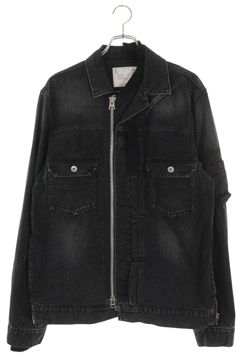 Sacai Nylon-Docked Denim Jacket Black Size 3