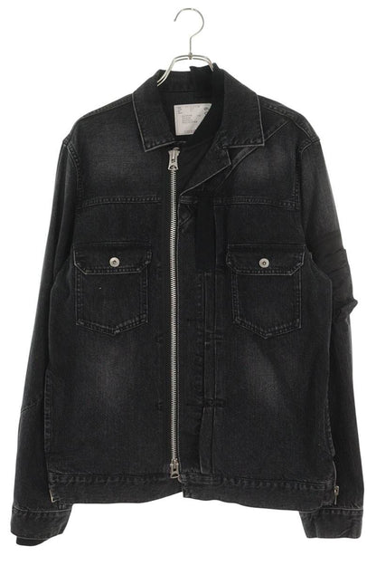 Sacai Nylon-Docked Denim Jacket Black Size 3