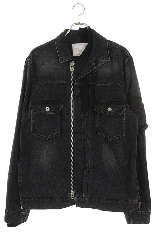 Sacai Nylon-Docked Denim Jacket Black Size 3