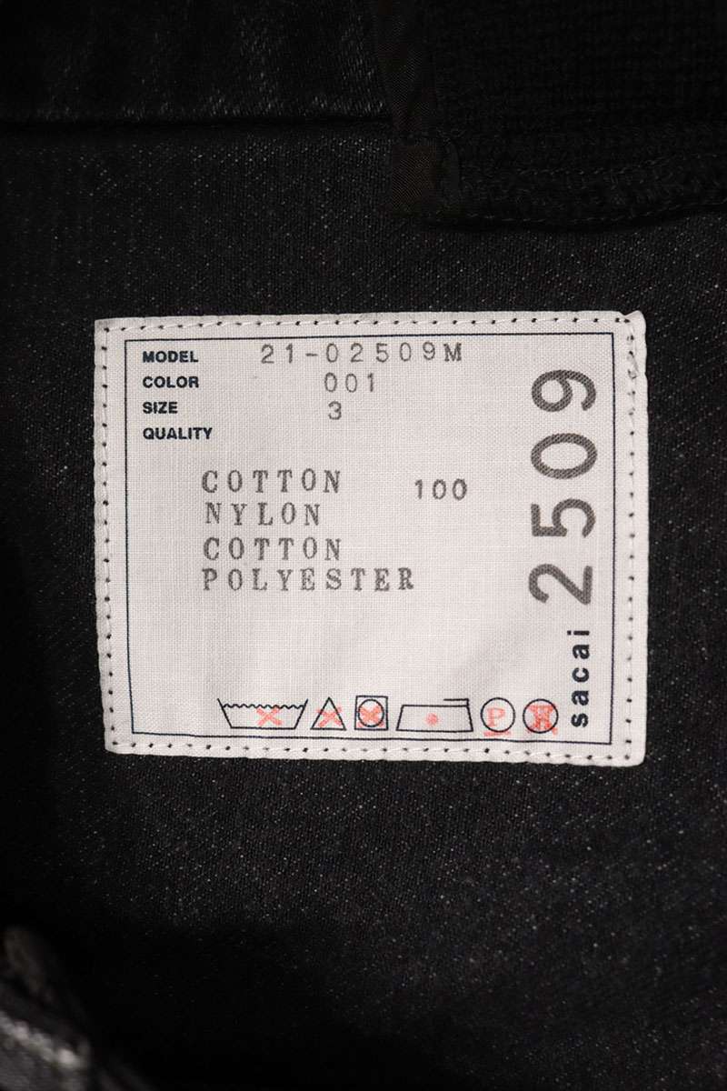 Sacai Nylon-Docked Denim Jacket Black Size 3