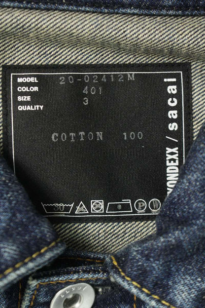 Sacai Side Zip Denim Jacket Blue Size 3