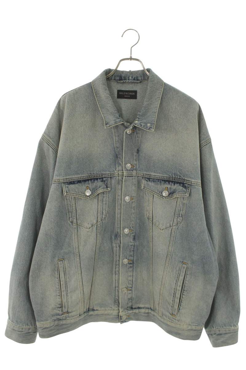 BALENCIAGA 22AW BB Icon Oversized Denim Jacket Blue Size 2