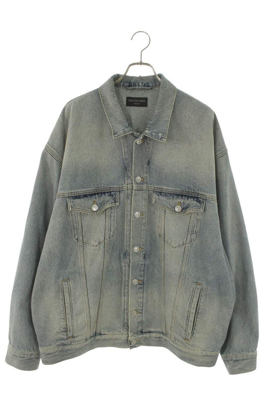 BALENCIAGA 22AW BB Icon Oversized Denim Jacket Blue Size 2