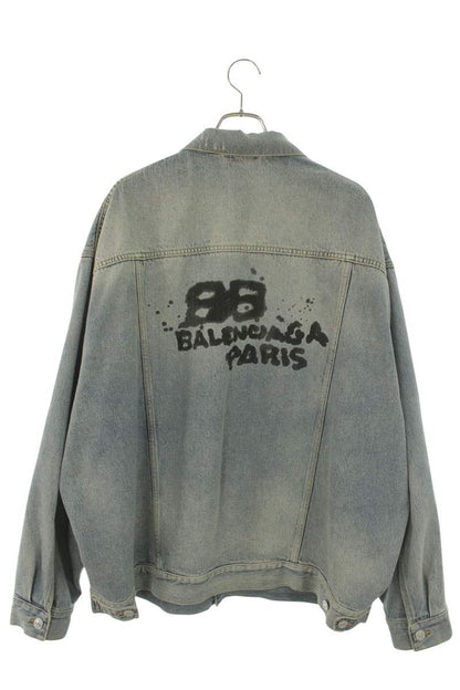 BALENCIAGA 22AW BB Icon Oversized Denim Jacket Blue Size 2