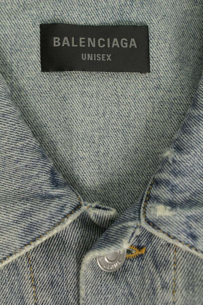 BALENCIAGA 22AW BB Icon Oversized Denim Jacket Blue Size 2