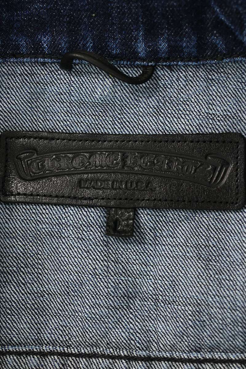 Chrome Hearts Motorbreath Cross Ball Button Denim Jkt Size L