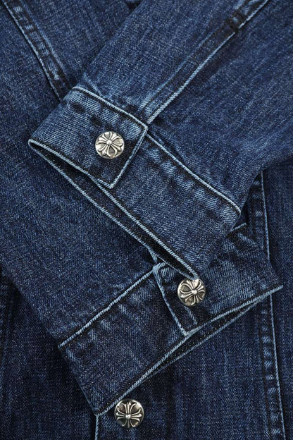 Chrome Hearts Motorbreath Cross Ball Button Denim Jkt Size L