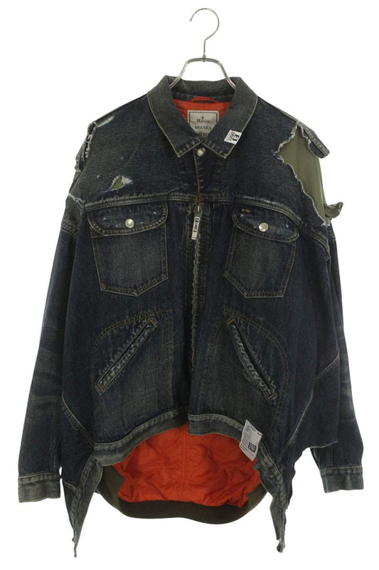 MIHARAYASUHIRO Layered Denim Flight Jacket Indigo Size 48