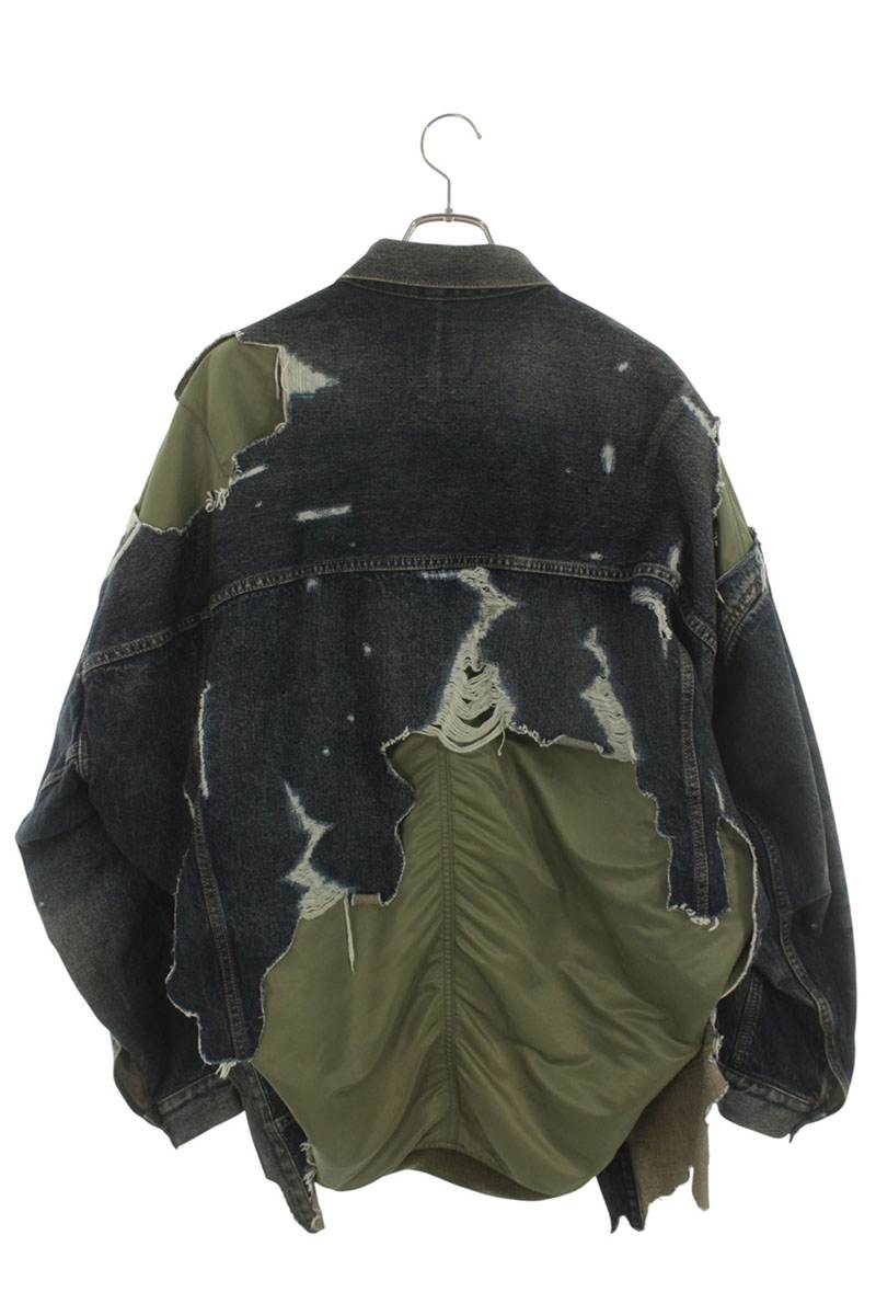MIHARAYASUHIRO Layered Denim Flight Jacket Indigo Size 48