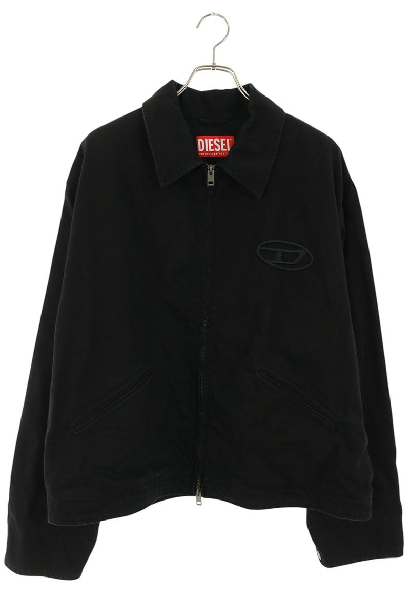 DIESEL Chest Logo Work Denim Jacket Black Size 48