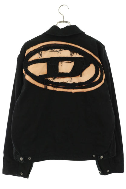 DIESEL Chest Logo Work Denim Jacket Black Size 48