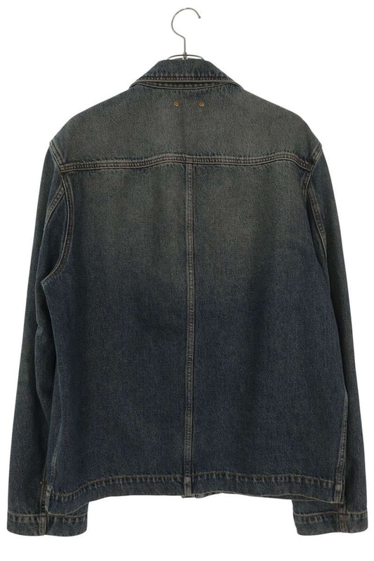 LOUISVUITTON 23AW Embossed Monogram Zip Denim Jacket Size 48