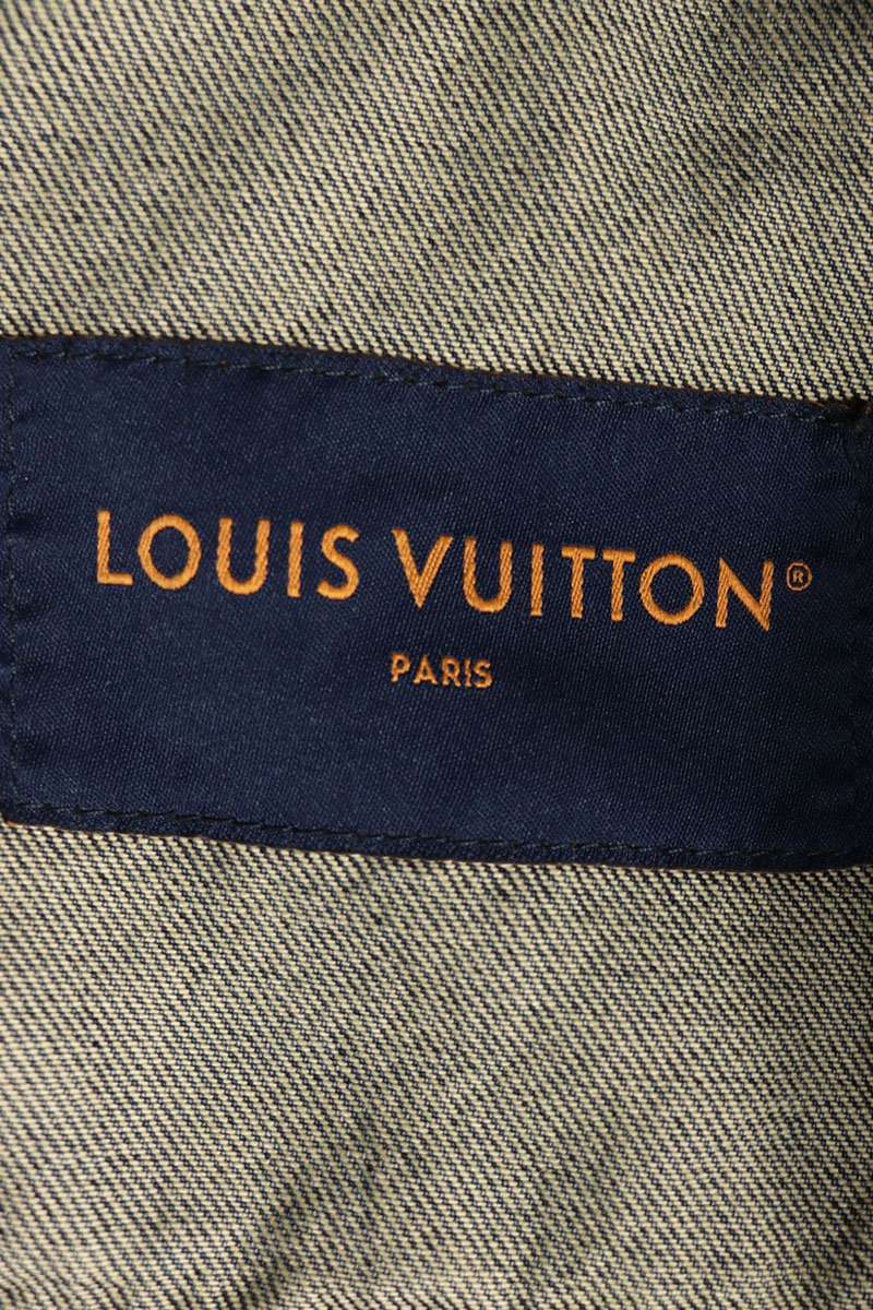 LOUISVUITTON 23AW Embossed Monogram Zip Denim Jacket Size 48