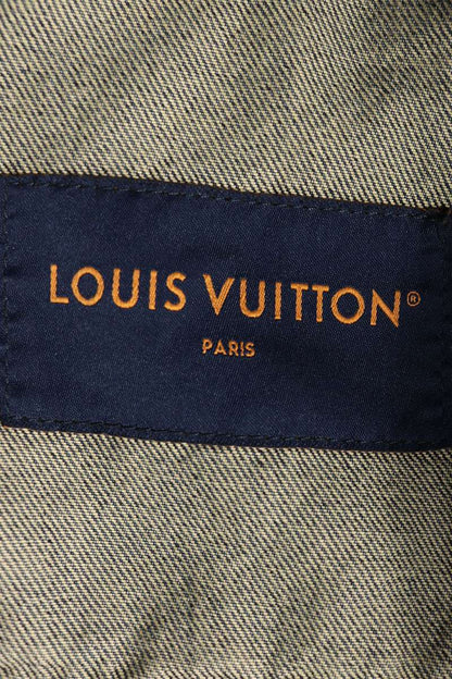 LOUISVUITTON 23AW Embossed Monogram Zip Denim Jacket Size 48