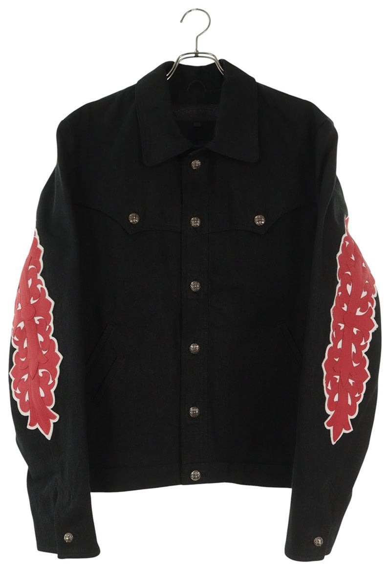Chrome Hearts CLASSIC JEAN Floral Patch Denim Jacket Size XL