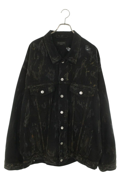 BALENCIAGA Super Destroy Oversized Denim Jacket Size 3