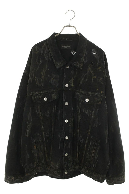 BALENCIAGA Super Destroy Oversized Denim Jacket Size 3