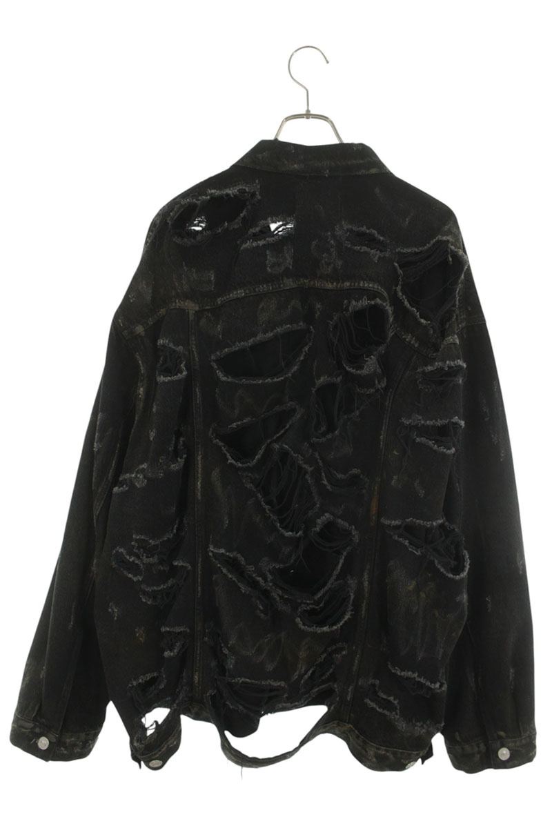 BALENCIAGA Super Destroy Oversized Denim Jacket Size 3