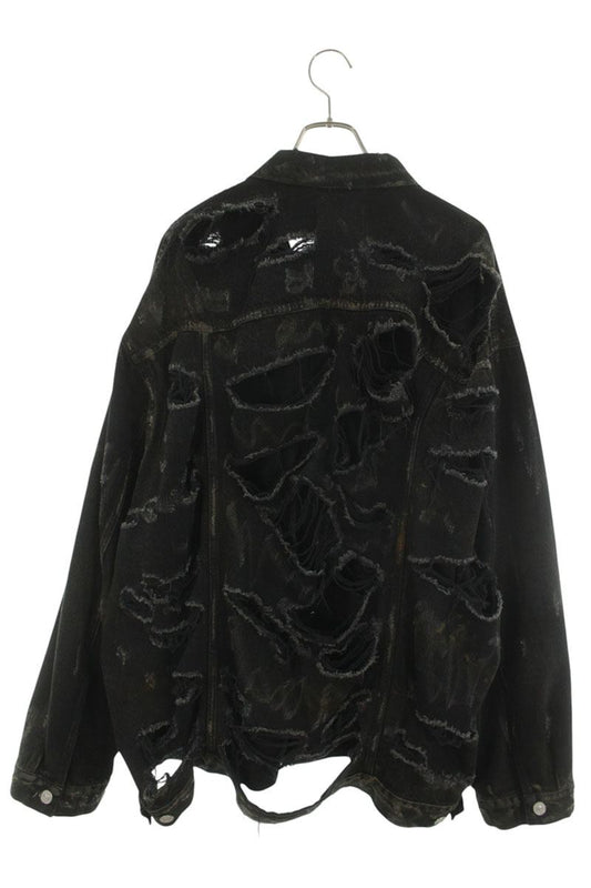 BALENCIAGA Super Destroy Oversized Denim Jacket Size 3