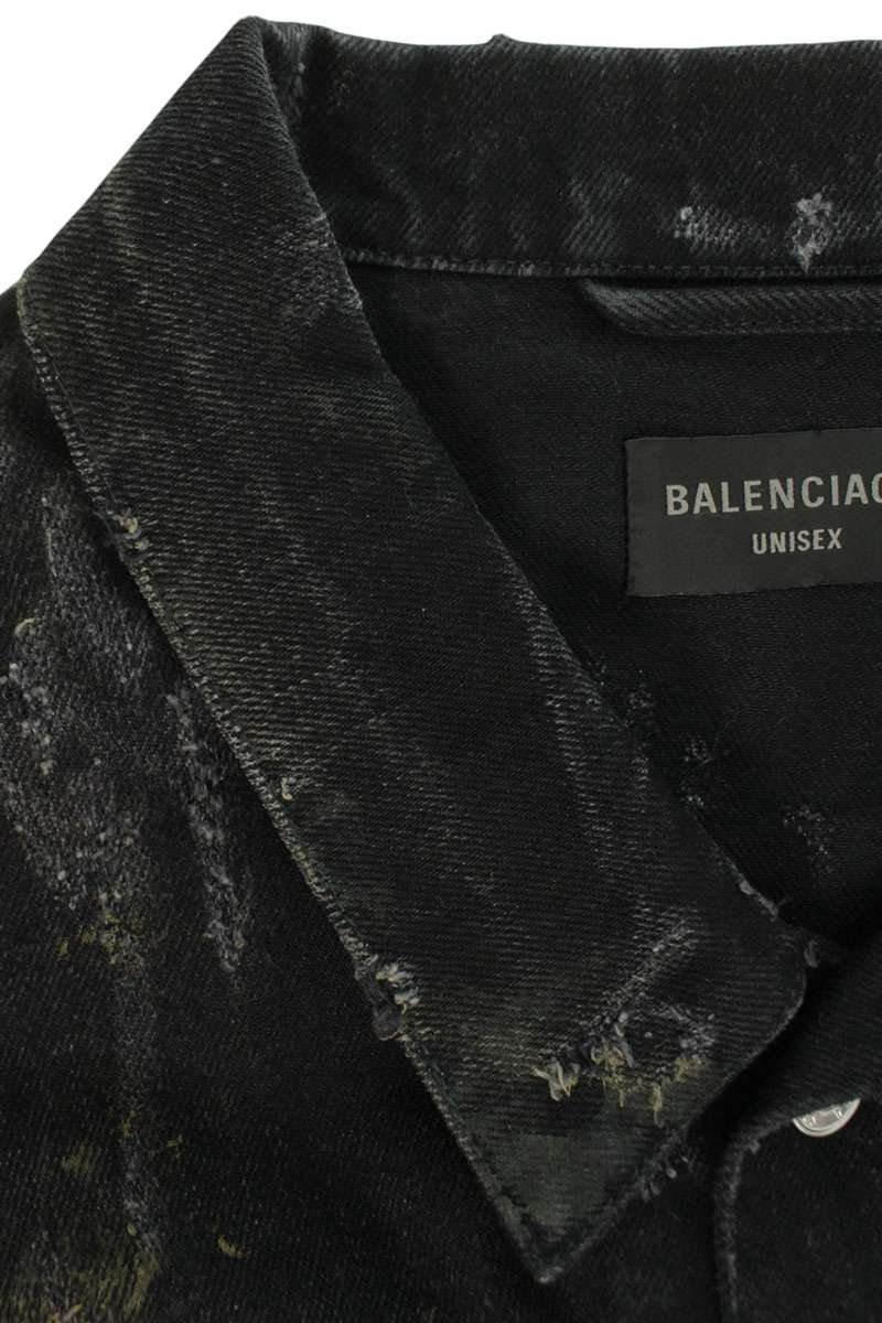 BALENCIAGA Super Destroy Oversized Denim Jacket Size 3