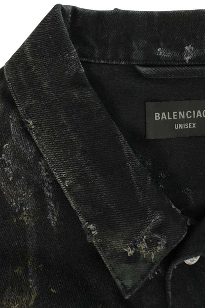 BALENCIAGA Super Destroy Oversized Denim Jacket Size 3