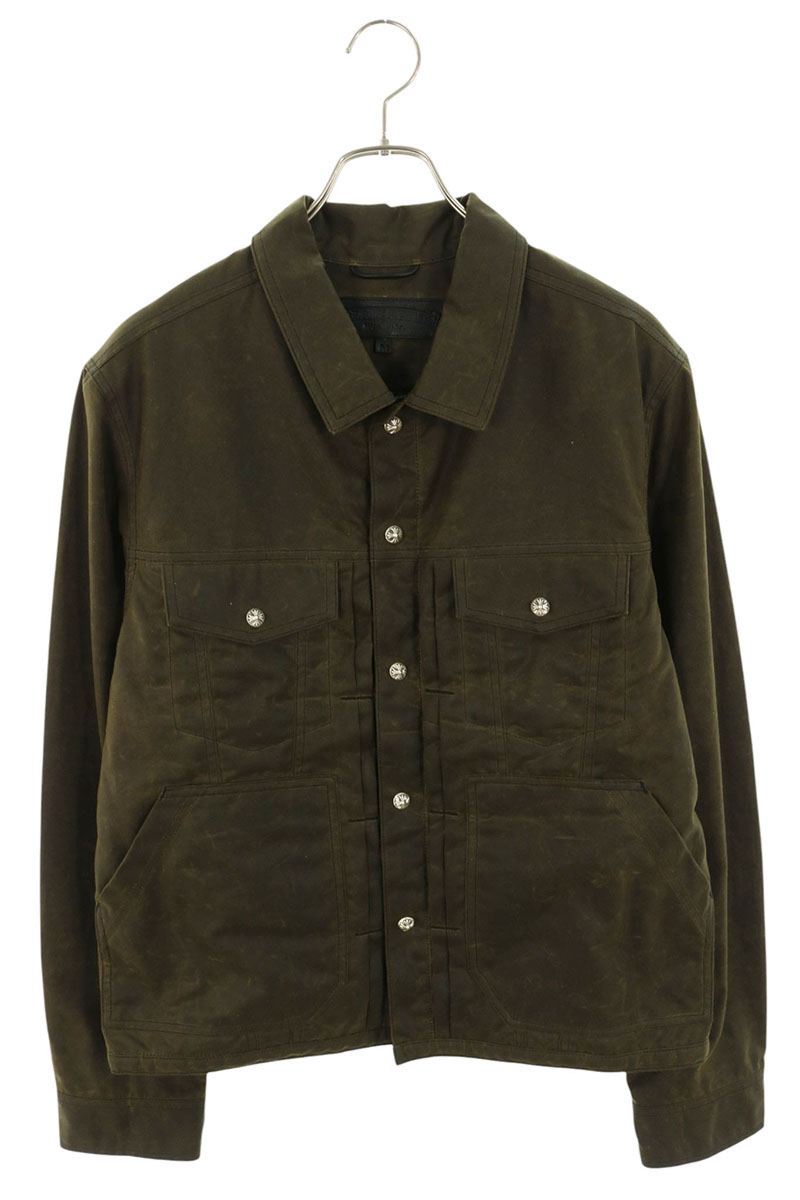 Chrome Hearts Cross Ball Oiled Denim Jacket Brown Size M