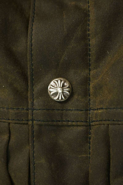 Chrome Hearts Cross Ball Oiled Denim Jacket Brown Size M