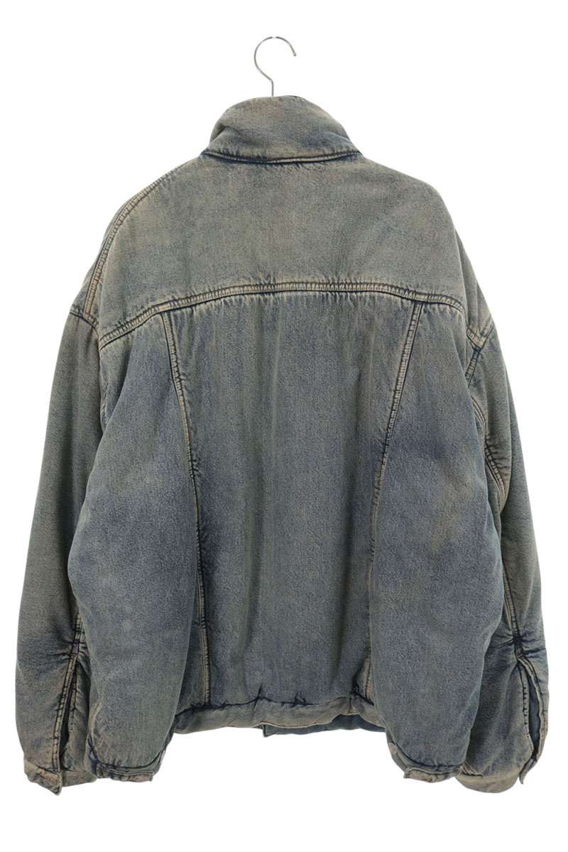 BALENCIAGA Padded Denim Jacket Blue Size 44