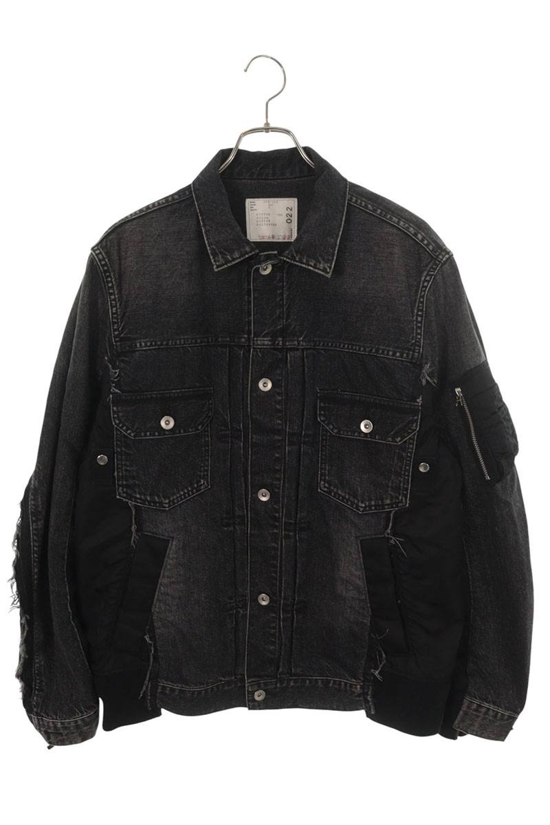 Sacai 21AW MA-1 Docking Denim Jacket Black Size 3