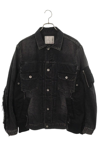 Sacai 21AW MA-1 Docking Denim Jacket Black Size 3
